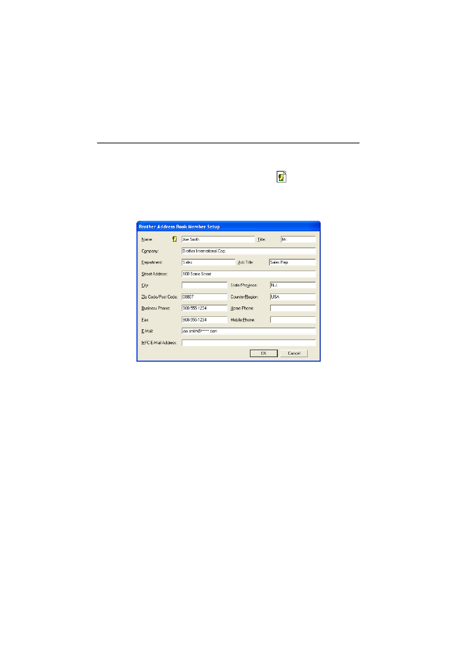 Setting up a member in the address book, Setting up a member in the address book -8 | Brother FAX 1920CN User Manual | Page 34 / 66