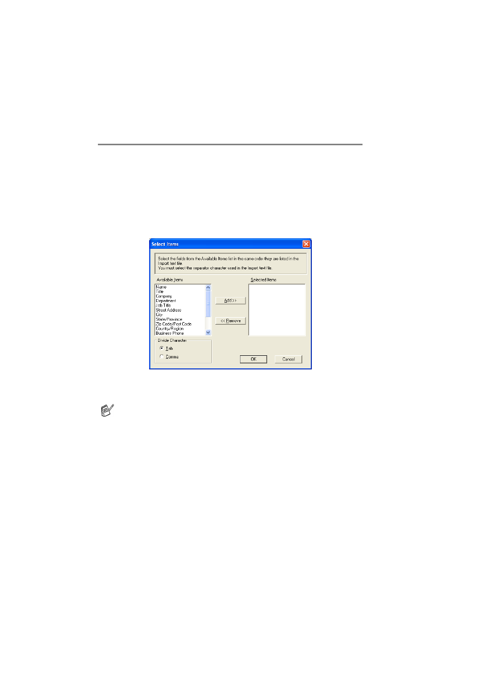 Importing to the address book, Importing to the address book -12 | Brother FAX 1920CN User Manual | Page 38 / 66