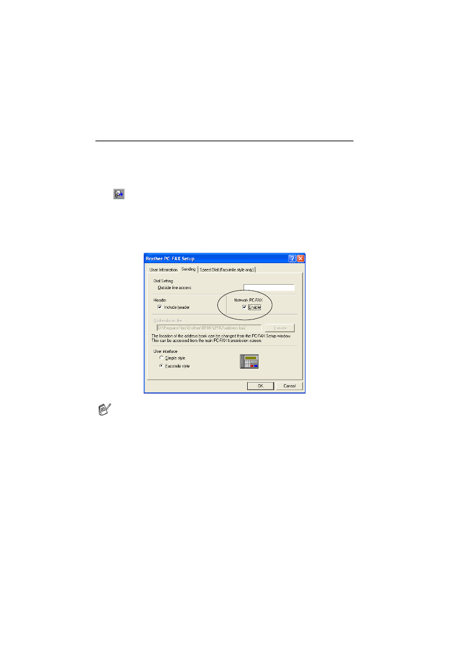 Sending setup (for network users), Sending setup (for network users) -20 | Brother FAX 1920CN User Manual | Page 46 / 66