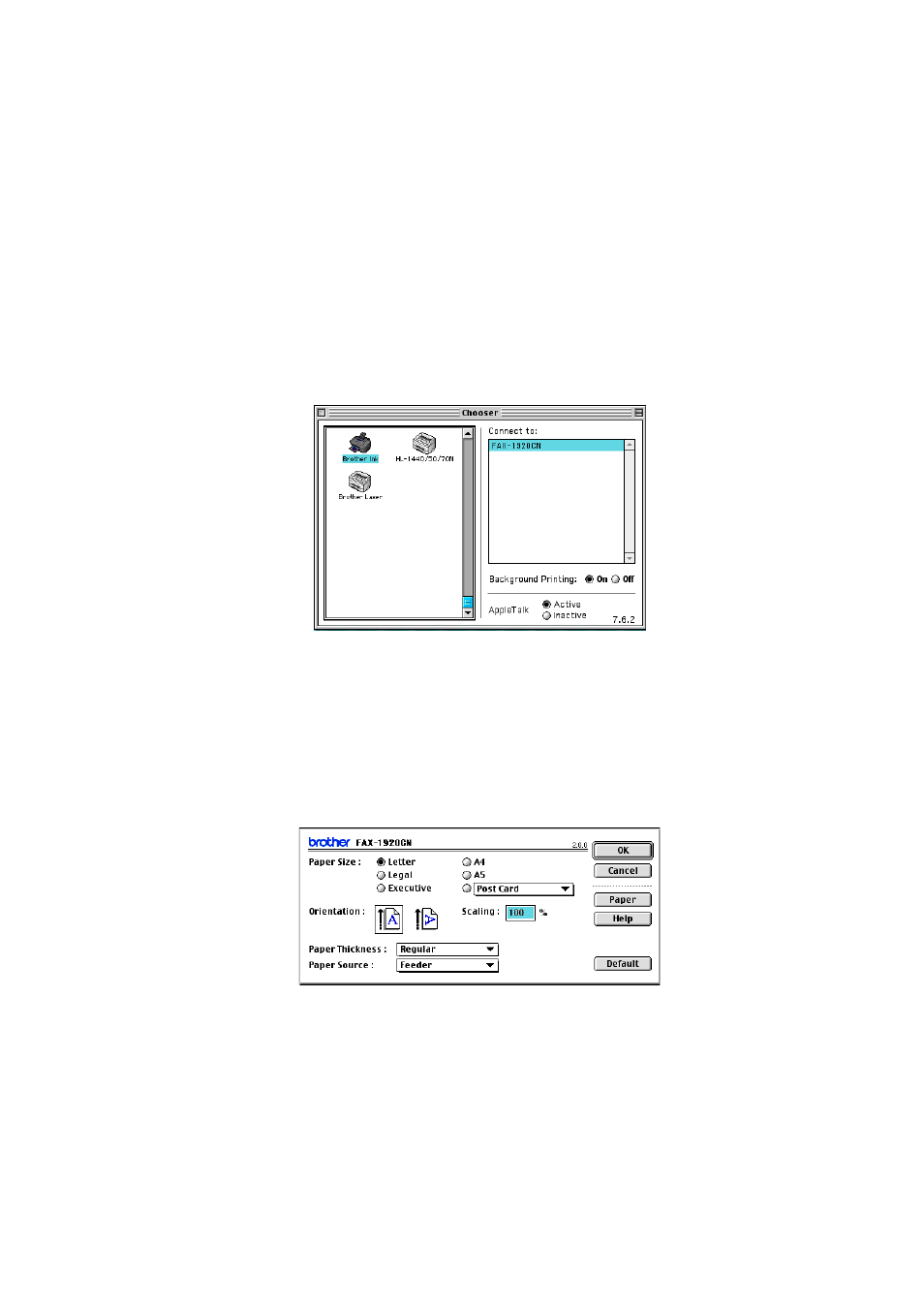 Using the brother printer driver with your apple, Macintosh, Mac os | Brother FAX 1920CN User Manual | Page 49 / 66