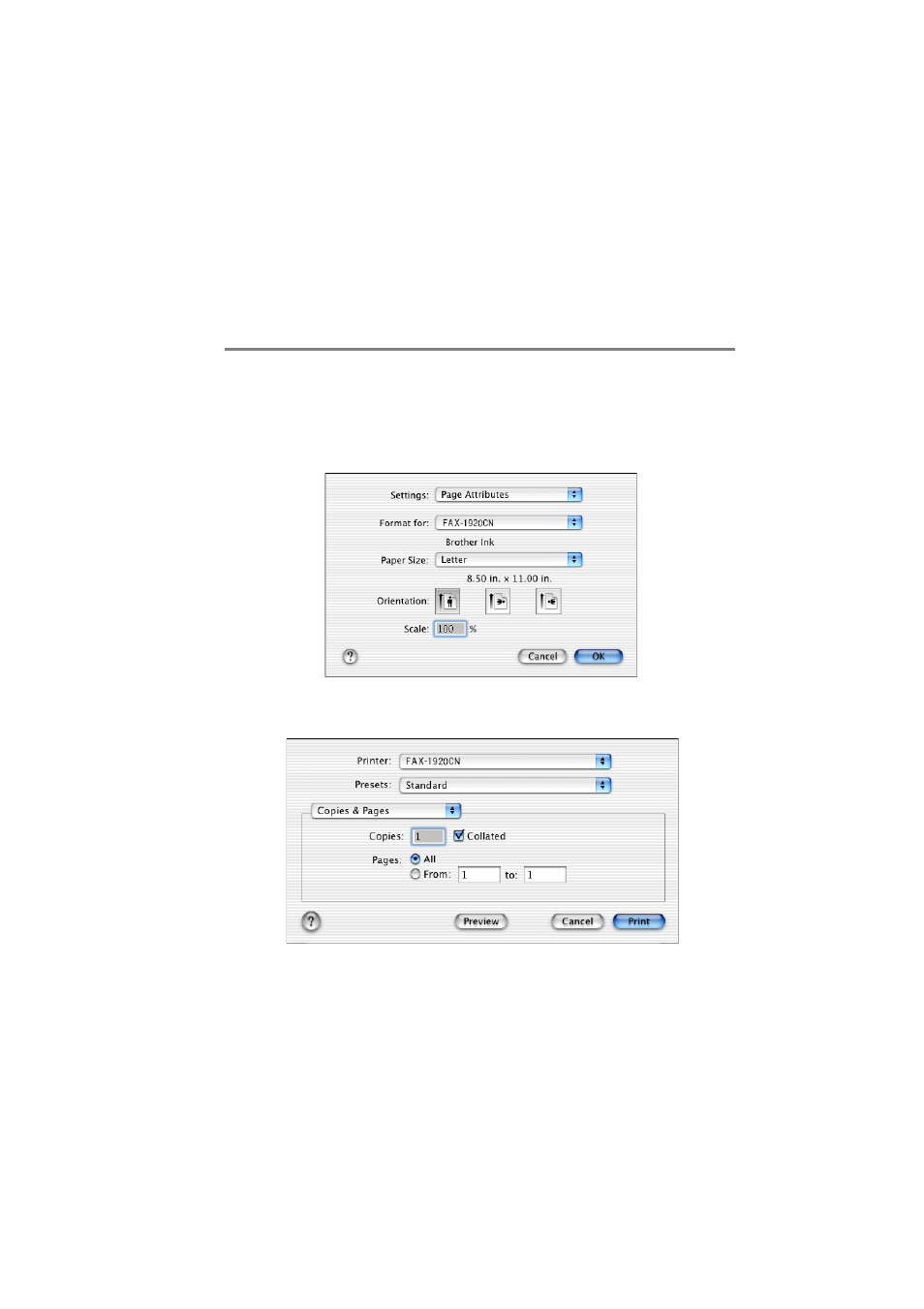 Using the brother printer driver with your apple, Macintosh, Mac os | X) -4, S, see using the brother printer driver with, Your apple | Brother FAX 1920CN User Manual | Page 51 / 66
