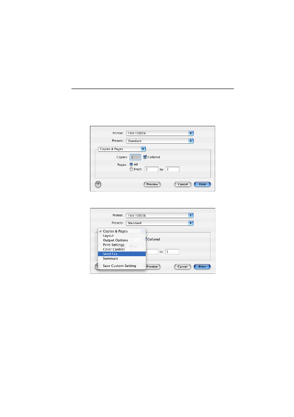 For mac os® x users, For mac os, X users -8 | X users | Brother FAX 1920CN User Manual | Page 55 / 66