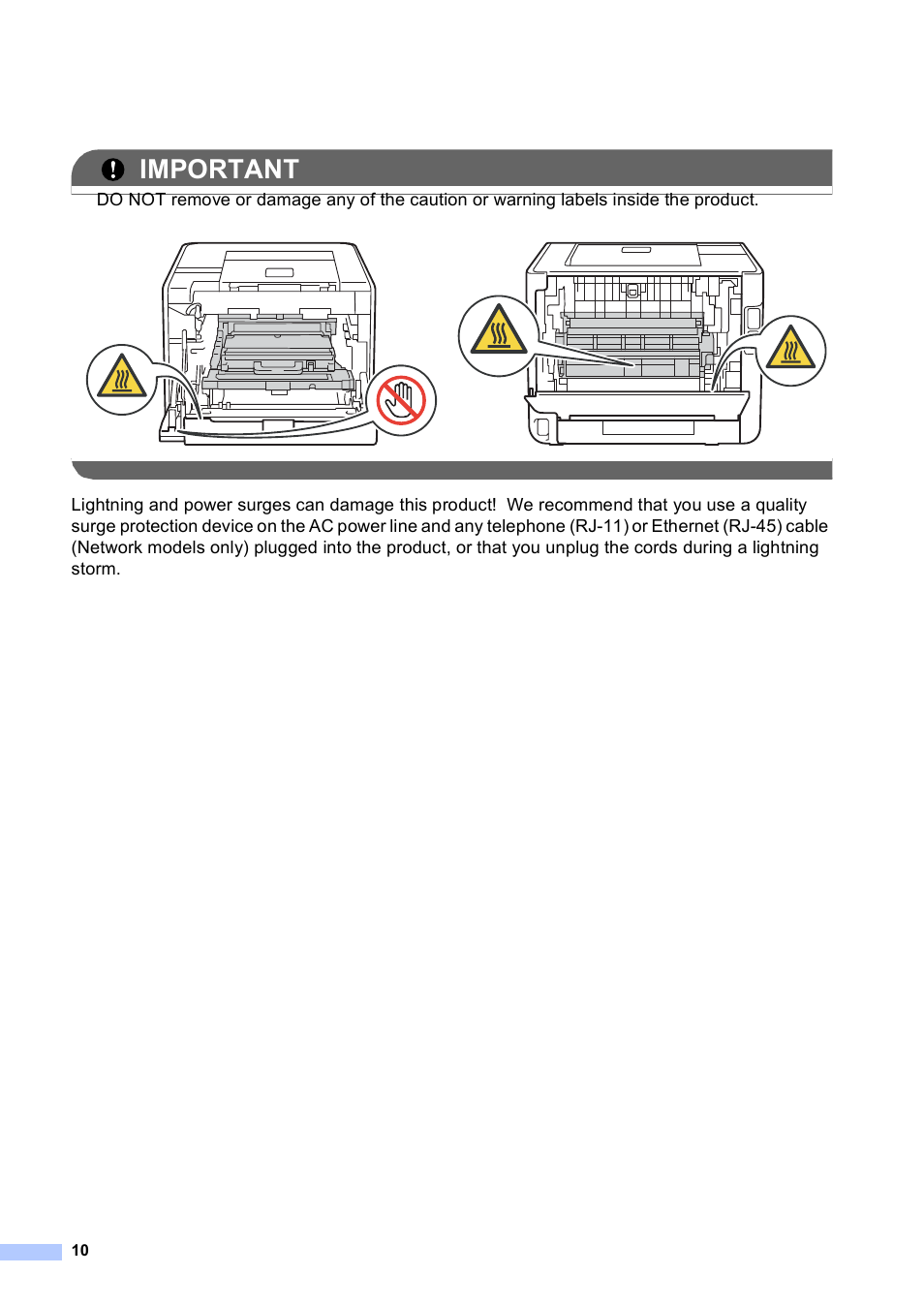 Important | Brother MFC-9460CDN User Manual | Page 10 / 20