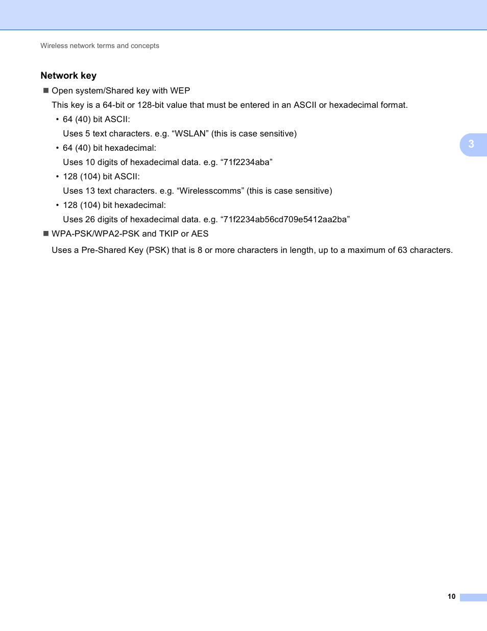 Network key | Brother MFC-J430W User Manual | Page 13 / 21