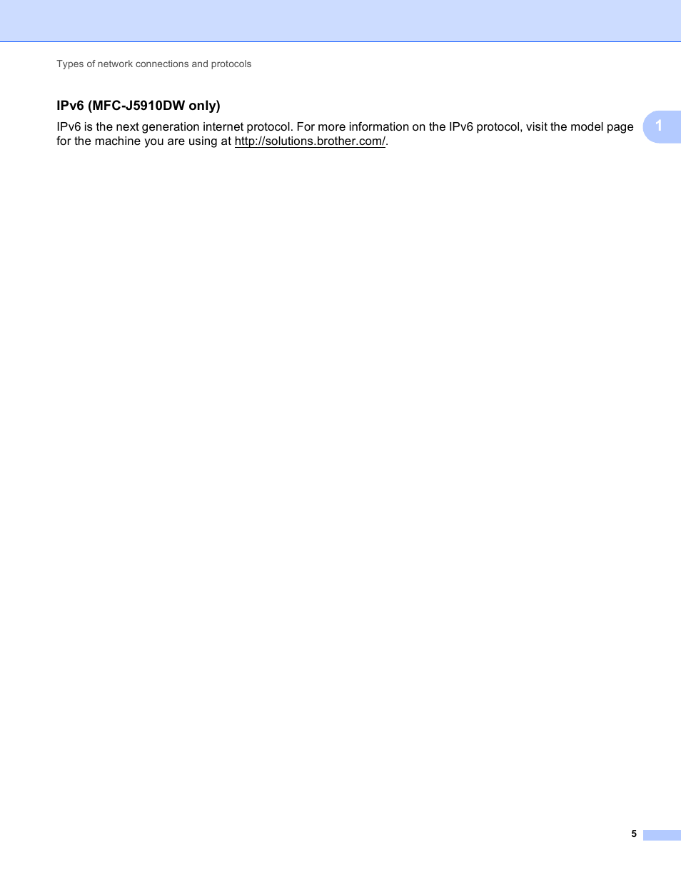 Ipv6 (mfc-j5910dw only) | Brother MFC-J430W User Manual | Page 8 / 21