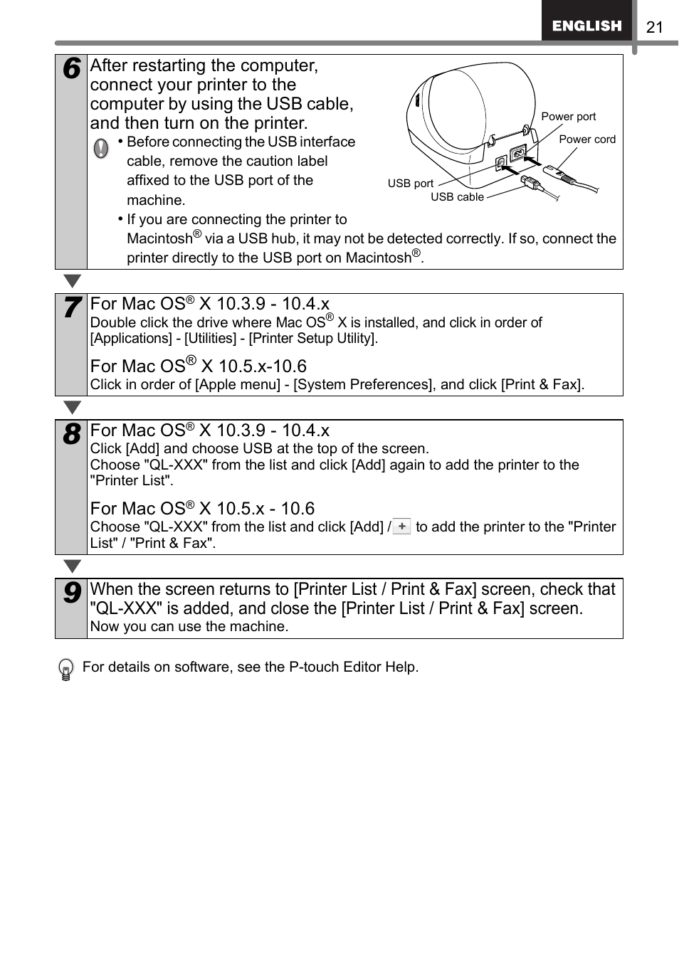 Brother QL-500 User Manual | Page 21 / 62