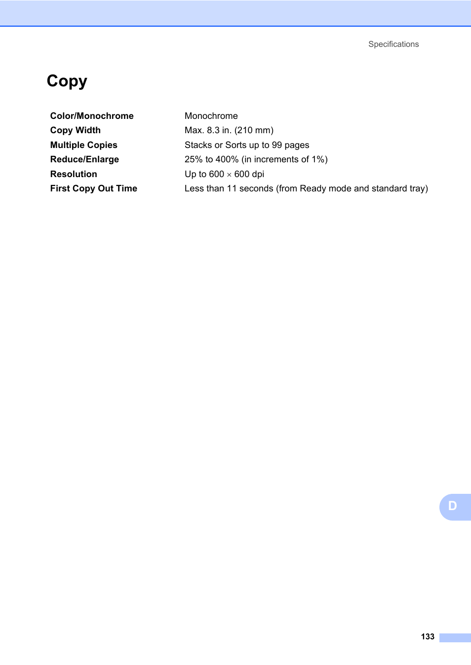 Copy | Brother MFC 7860DW User Manual | Page 149 / 162