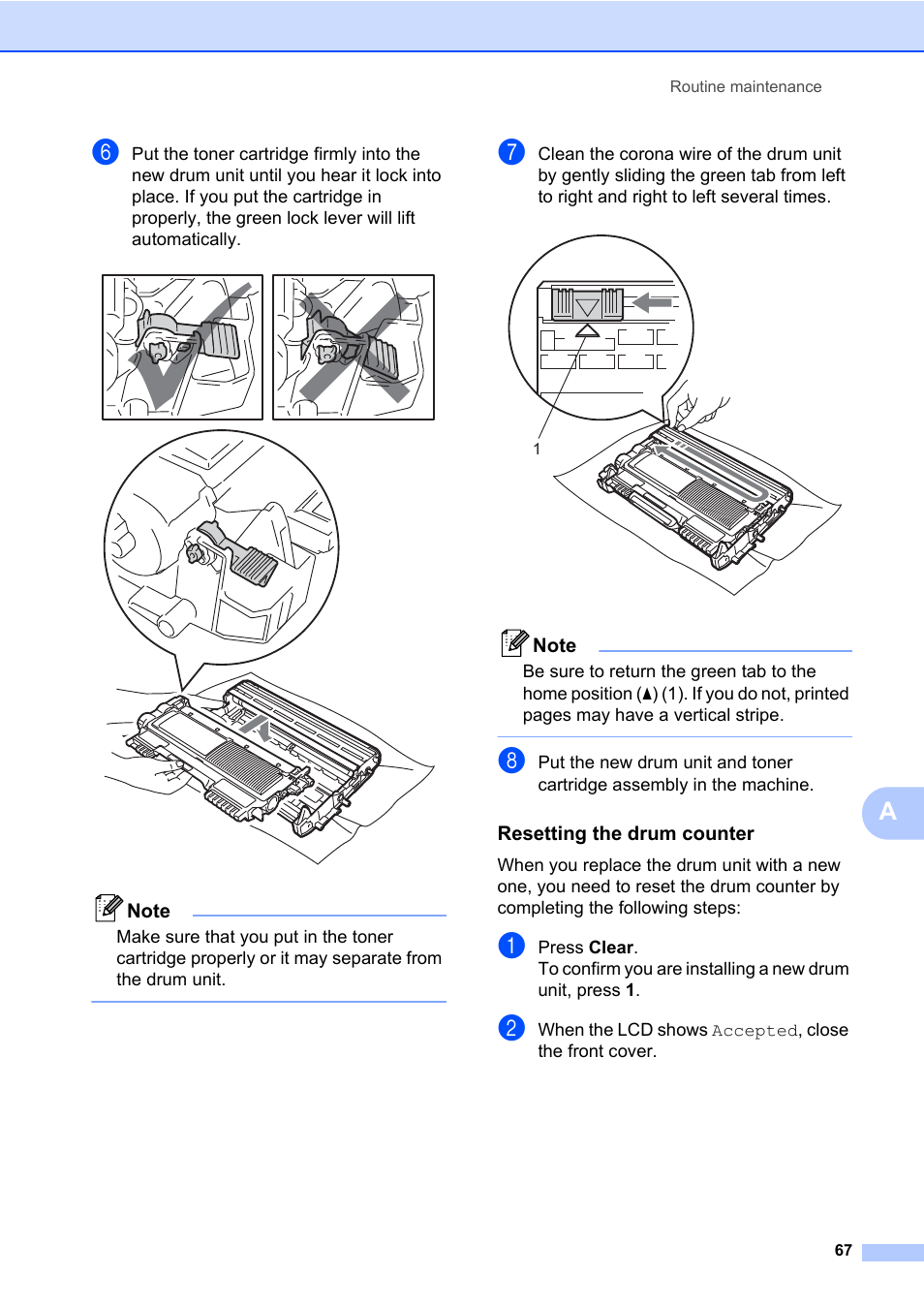 Resetting the drum counter | Brother MFC 7860DW User Manual | Page 83 / 162