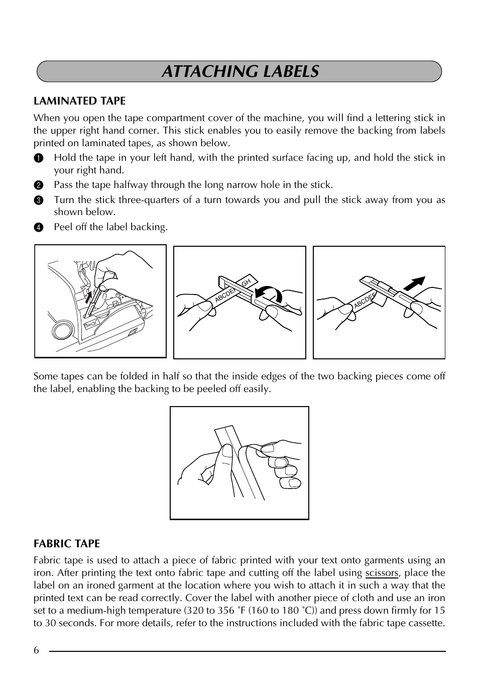 Attaching labels | Brother PT-1960 User Manual | Page 14 / 104