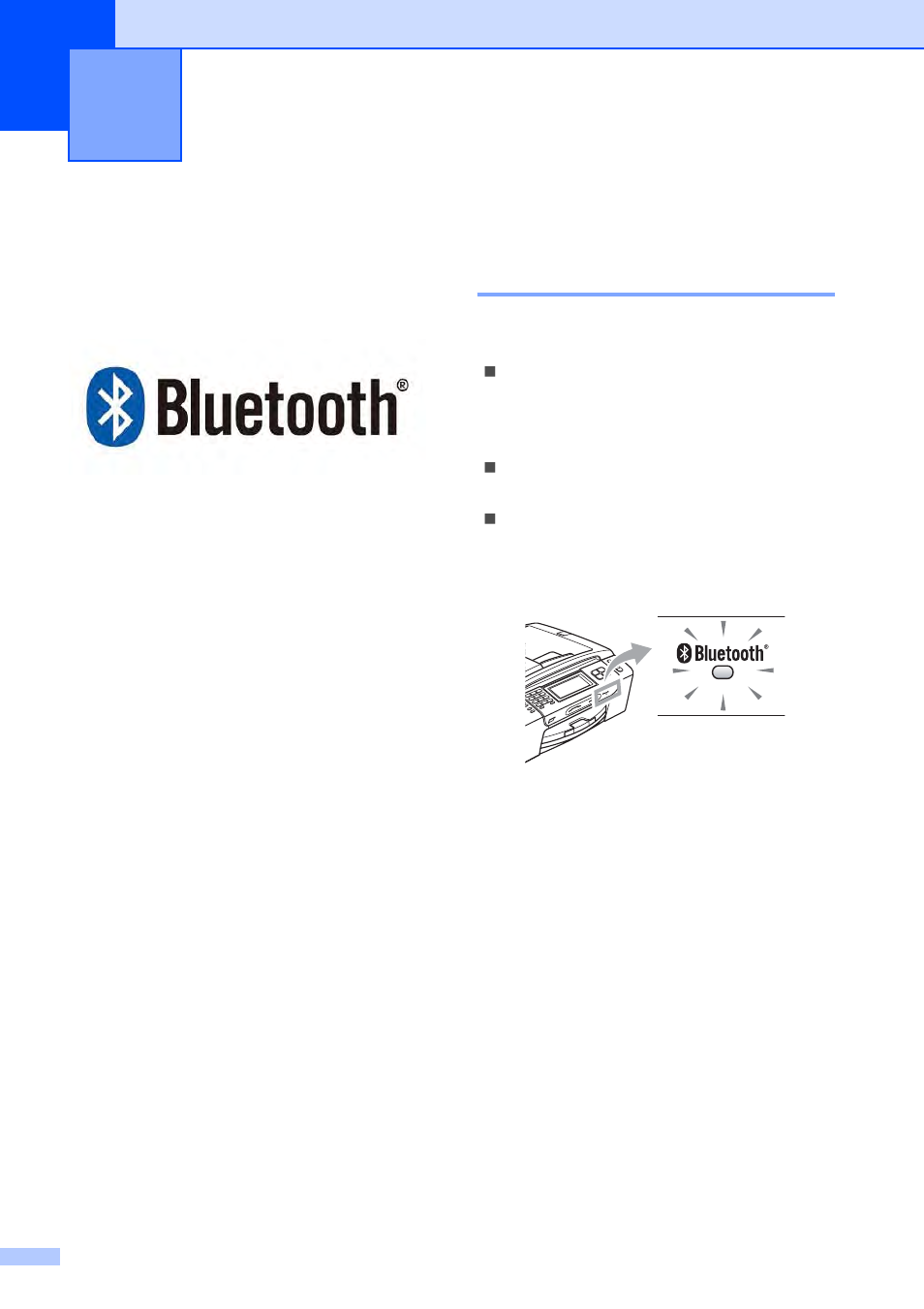 15 wireless photo printing (mfc-990cw only), Wireless photo printing (mfc-990cw only), Printing photos with bluetooth | Wireless technology, The requirements for using bluetooth | Brother MFC-790CW User Manual | Page 140 / 240
