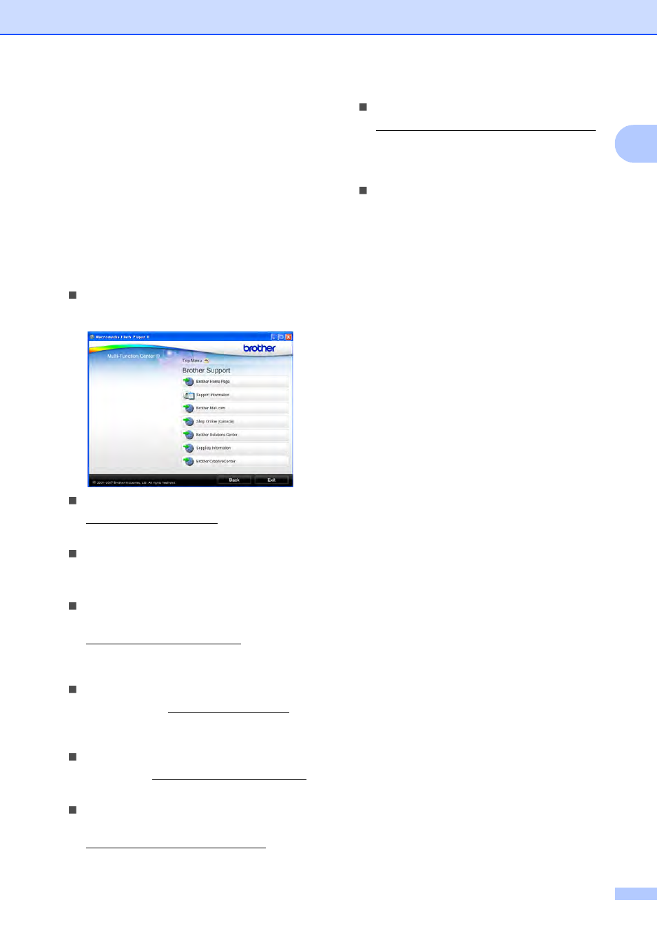 Accessing brother support (for windows®), Accessing brother support (for windows | Brother MFC-790CW User Manual | Page 21 / 240