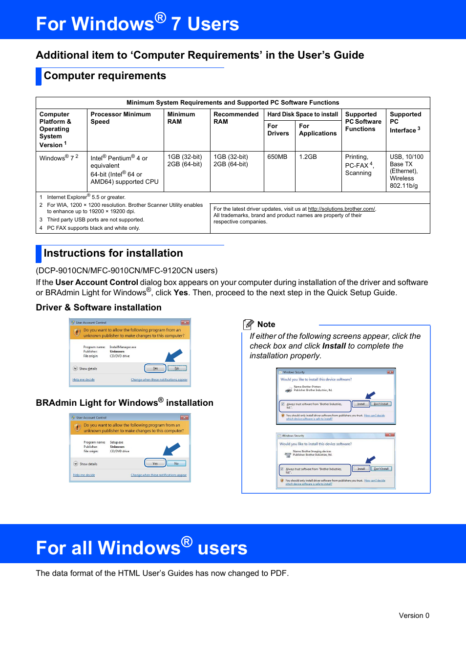 Brother MFC-9120CN User Manual | 1 page