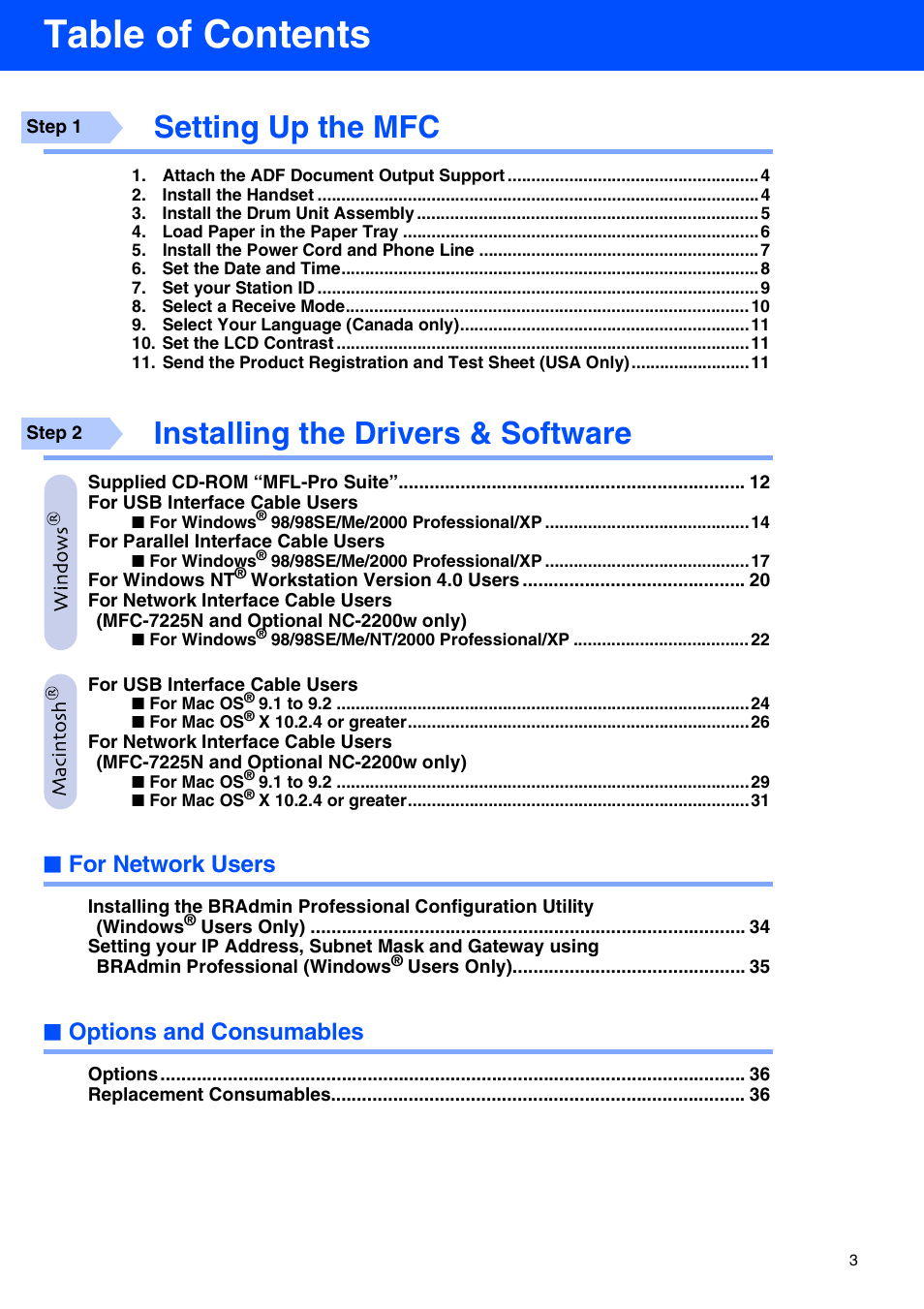 Brother MFC-7220 User Manual | Page 5 / 40