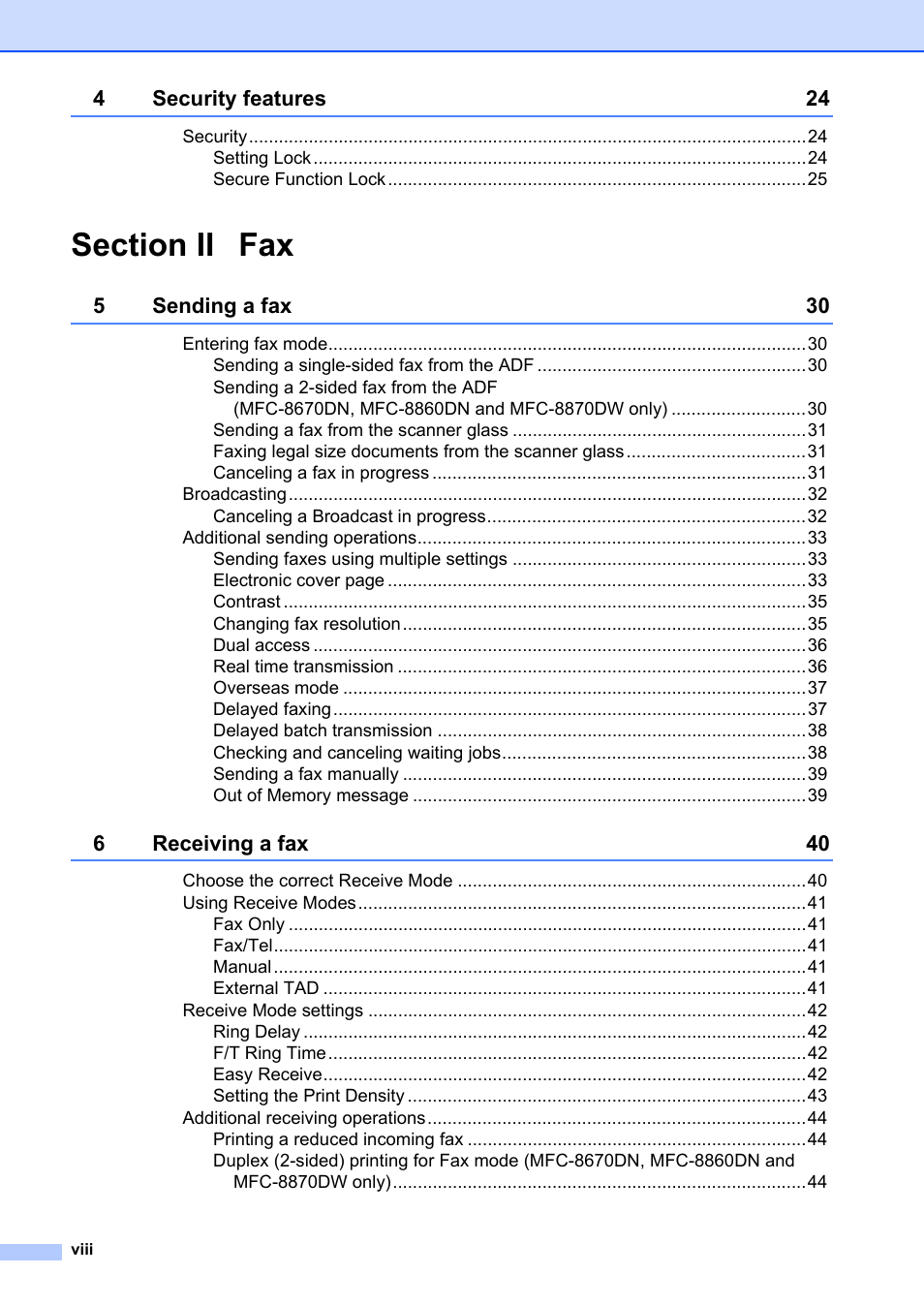 Brother MFC-8660DN User Manual | Page 10 / 196