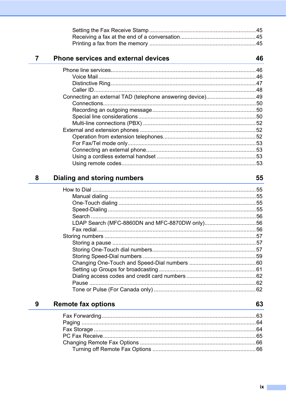 Brother MFC-8660DN User Manual | Page 11 / 196