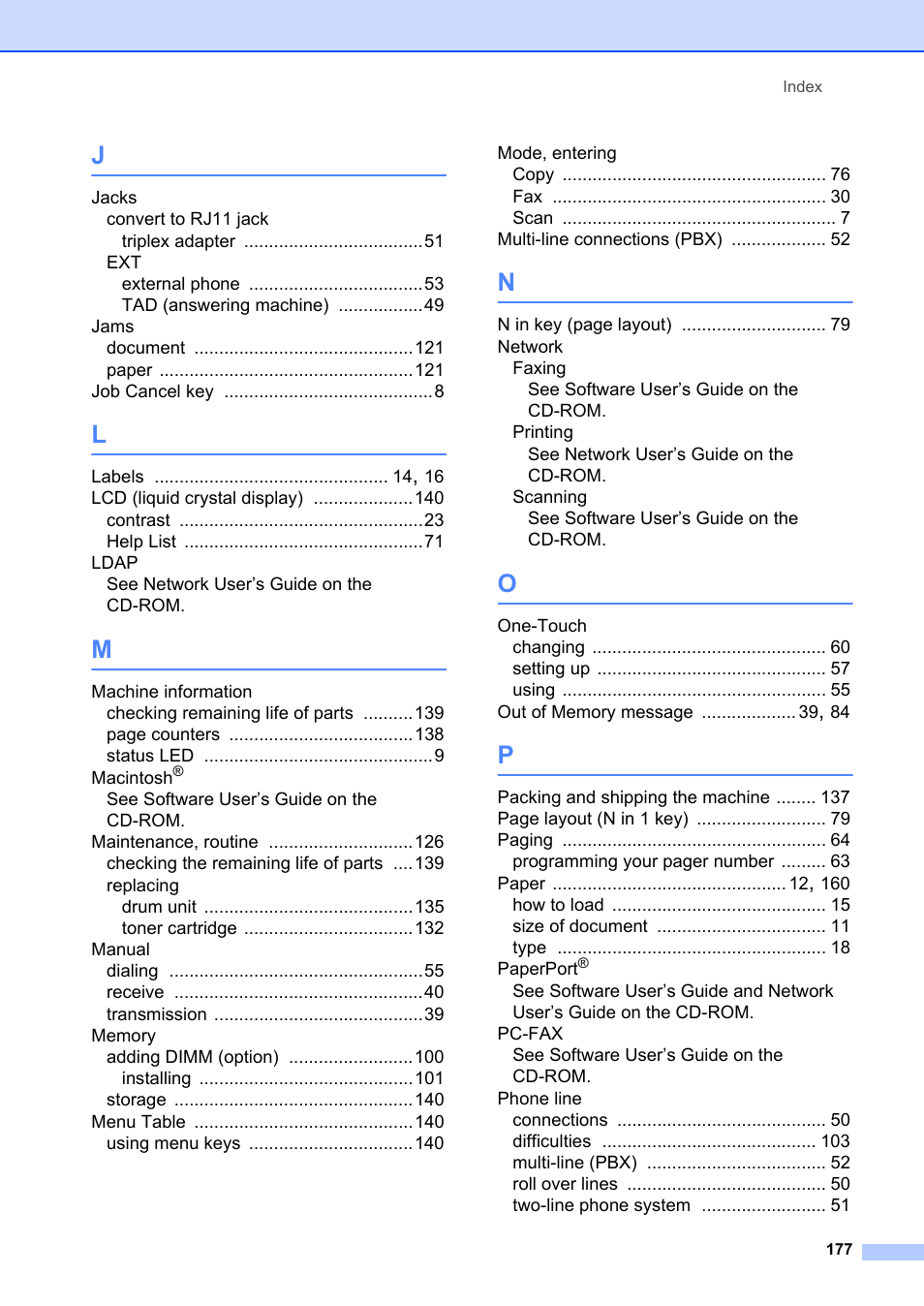 Brother MFC-8660DN User Manual | Page 191 / 196