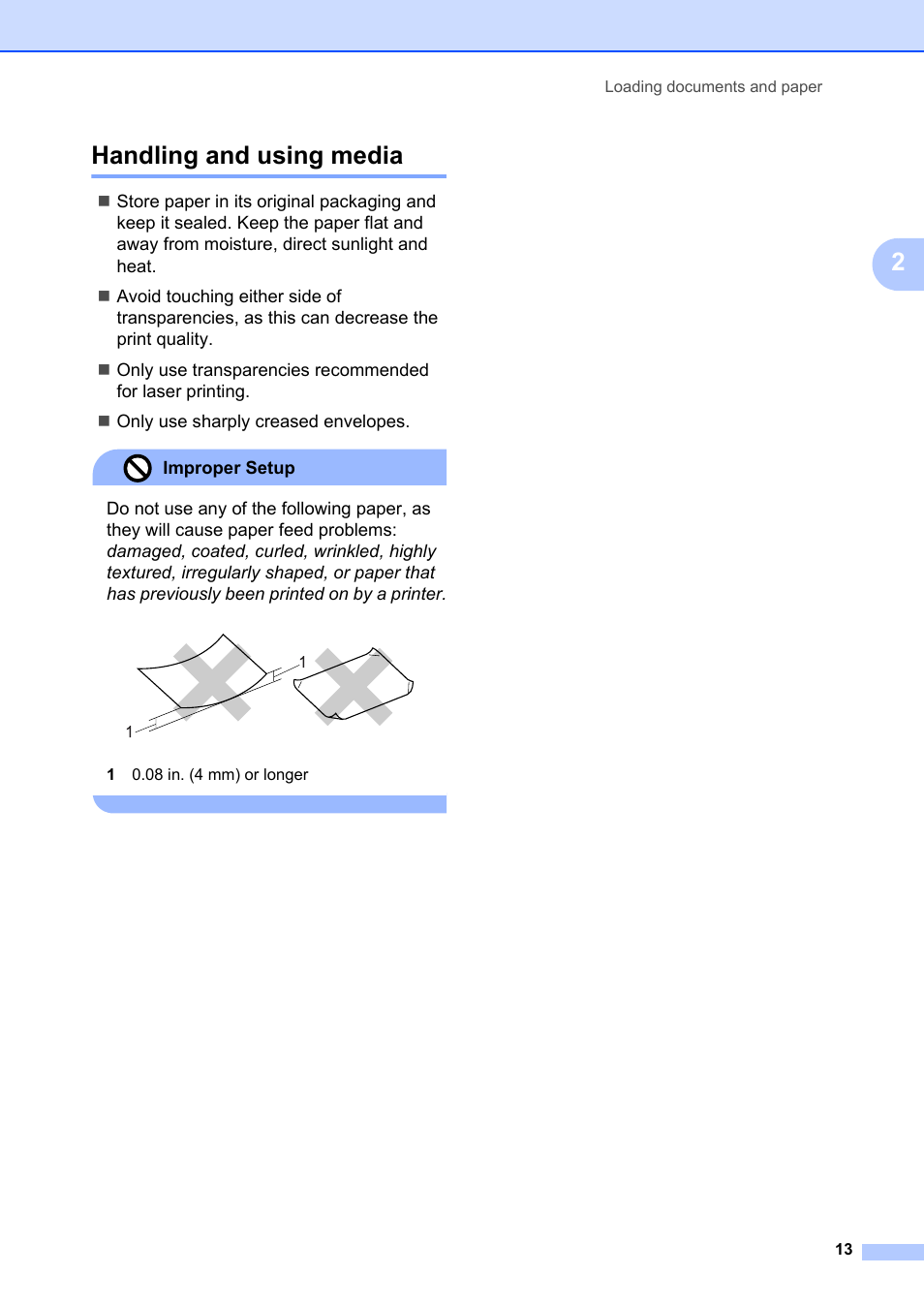 Handling and using media, 2handling and using media | Brother MFC-8660DN User Manual | Page 27 / 196