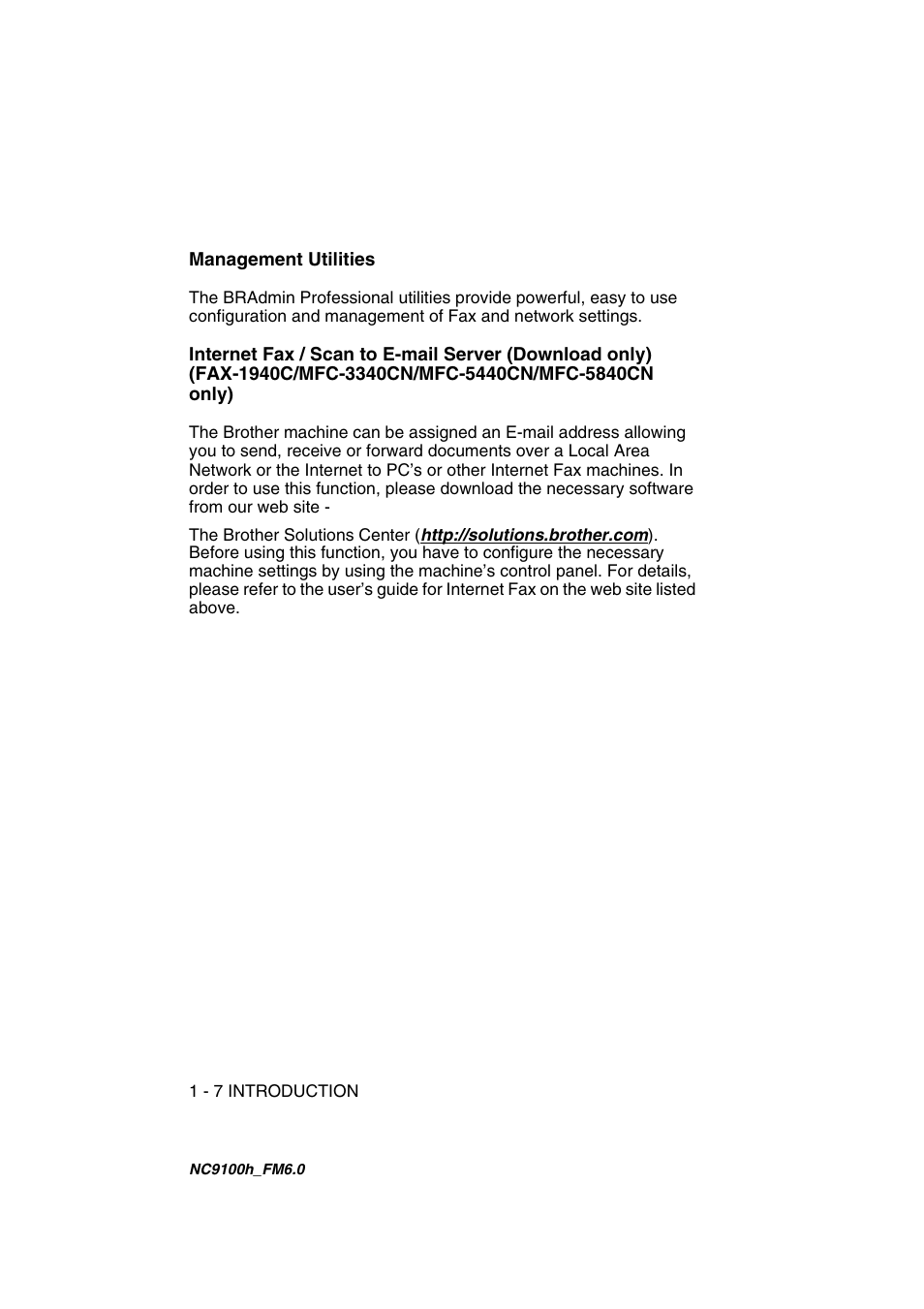 Management utilities | Brother MFC 5840CN User Manual | Page 15 / 71