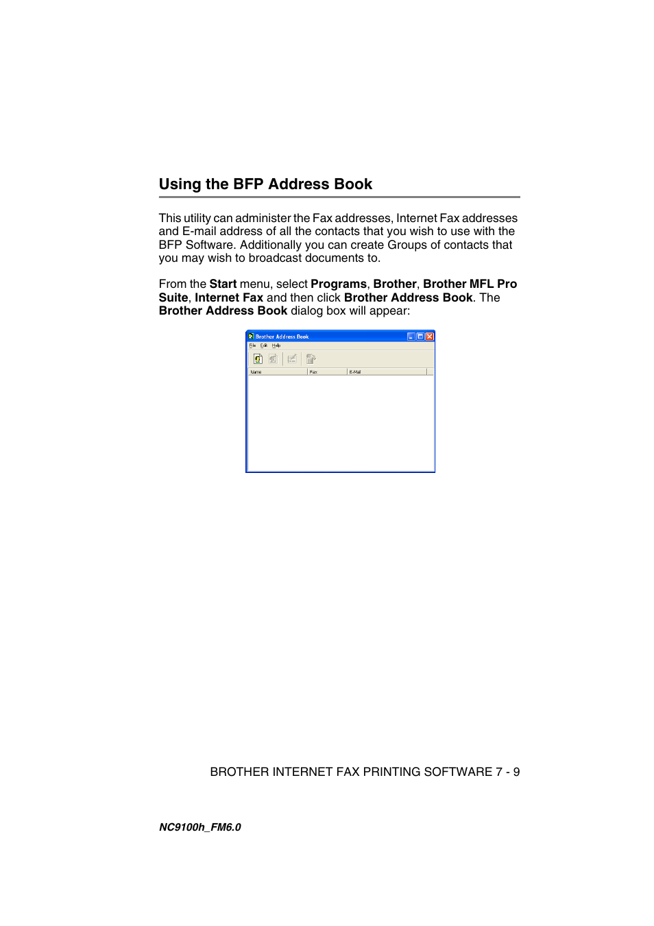 Using the bfp address book, Using the bfp address book -9 | Brother MFC 5840CN User Manual | Page 56 / 71