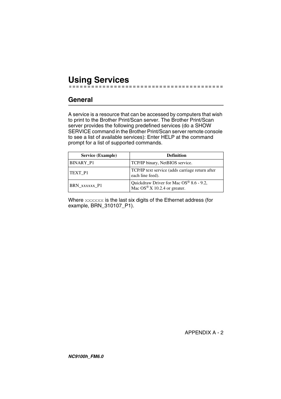 Using services, General | Brother MFC 5840CN User Manual | Page 62 / 71