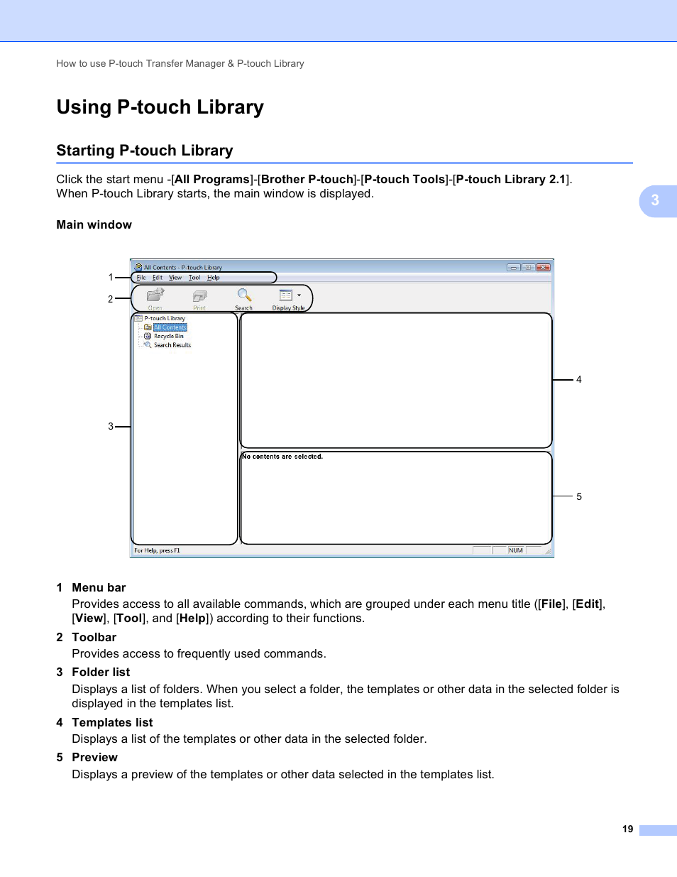 Using p-touch library, Starting p-touch library | Brother Pocket Jet6Plus w BT PJ-663 User Manual | Page 22 / 26
