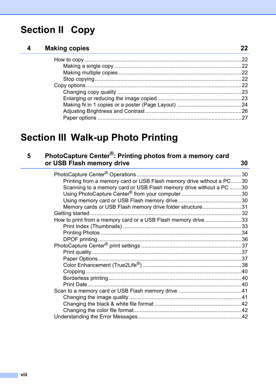 Brother DCP-165C User Manual | Page 10 / 112