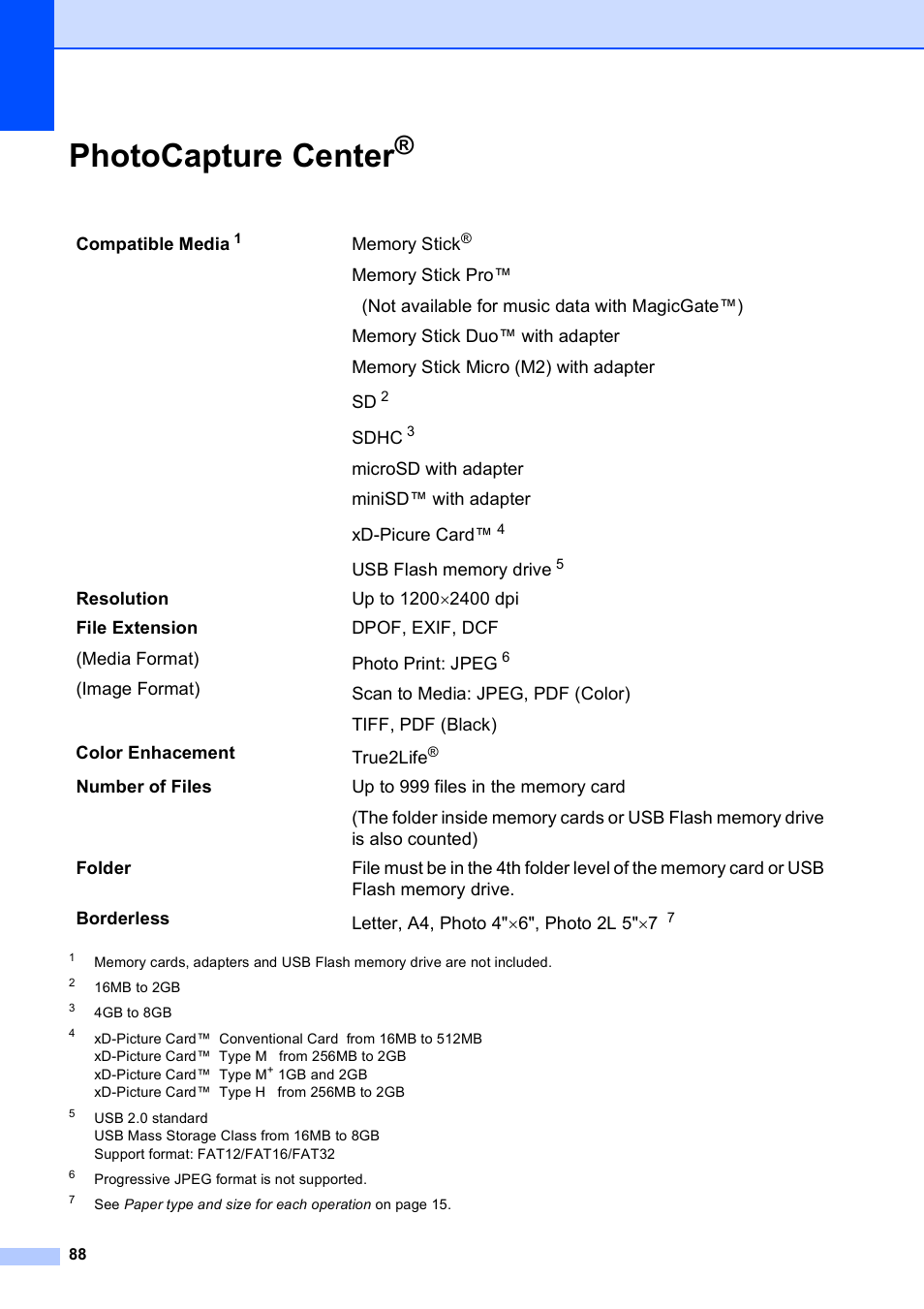 Photocapture center | Brother DCP-165C User Manual | Page 100 / 112