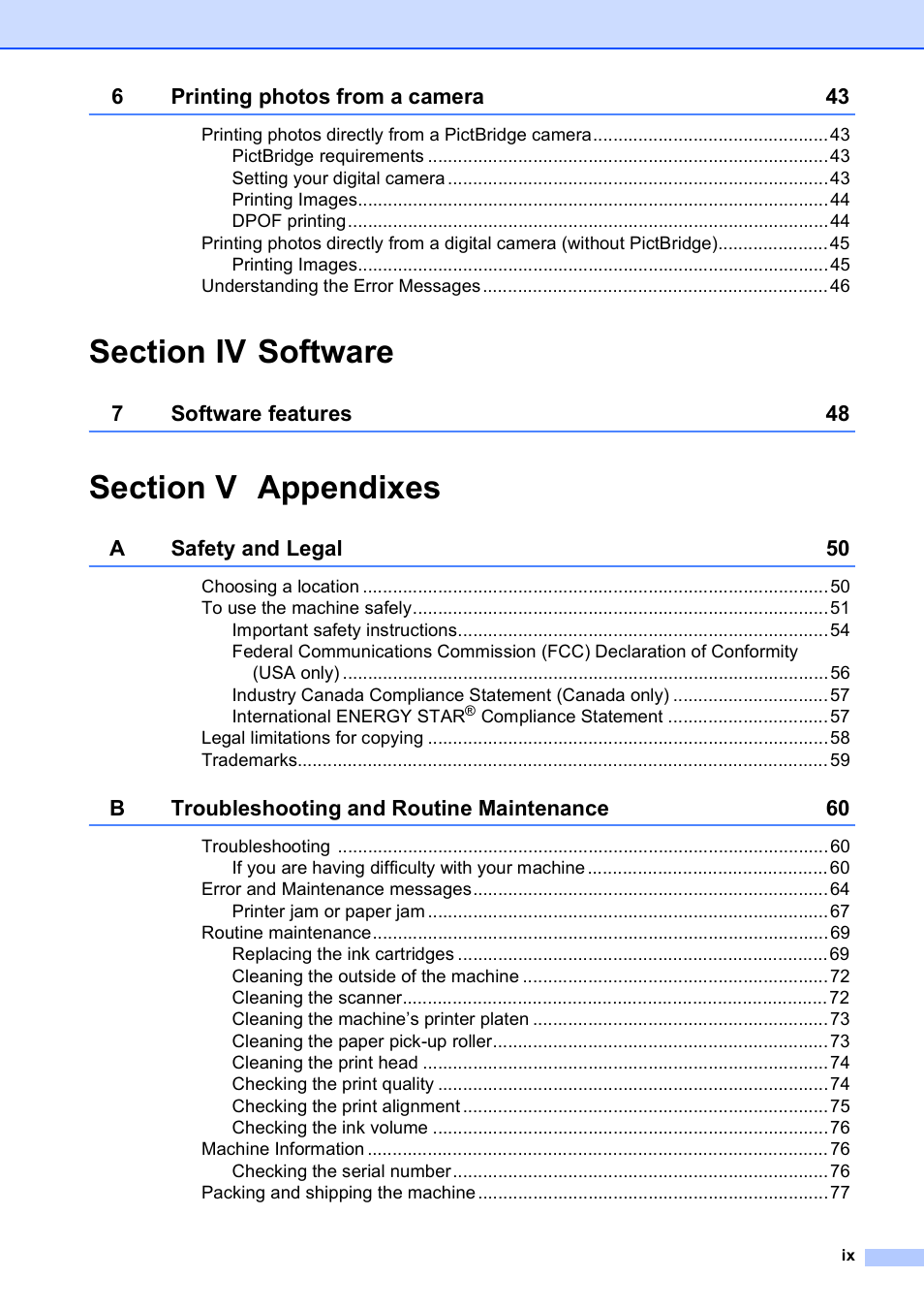 Brother DCP-165C User Manual | Page 11 / 112
