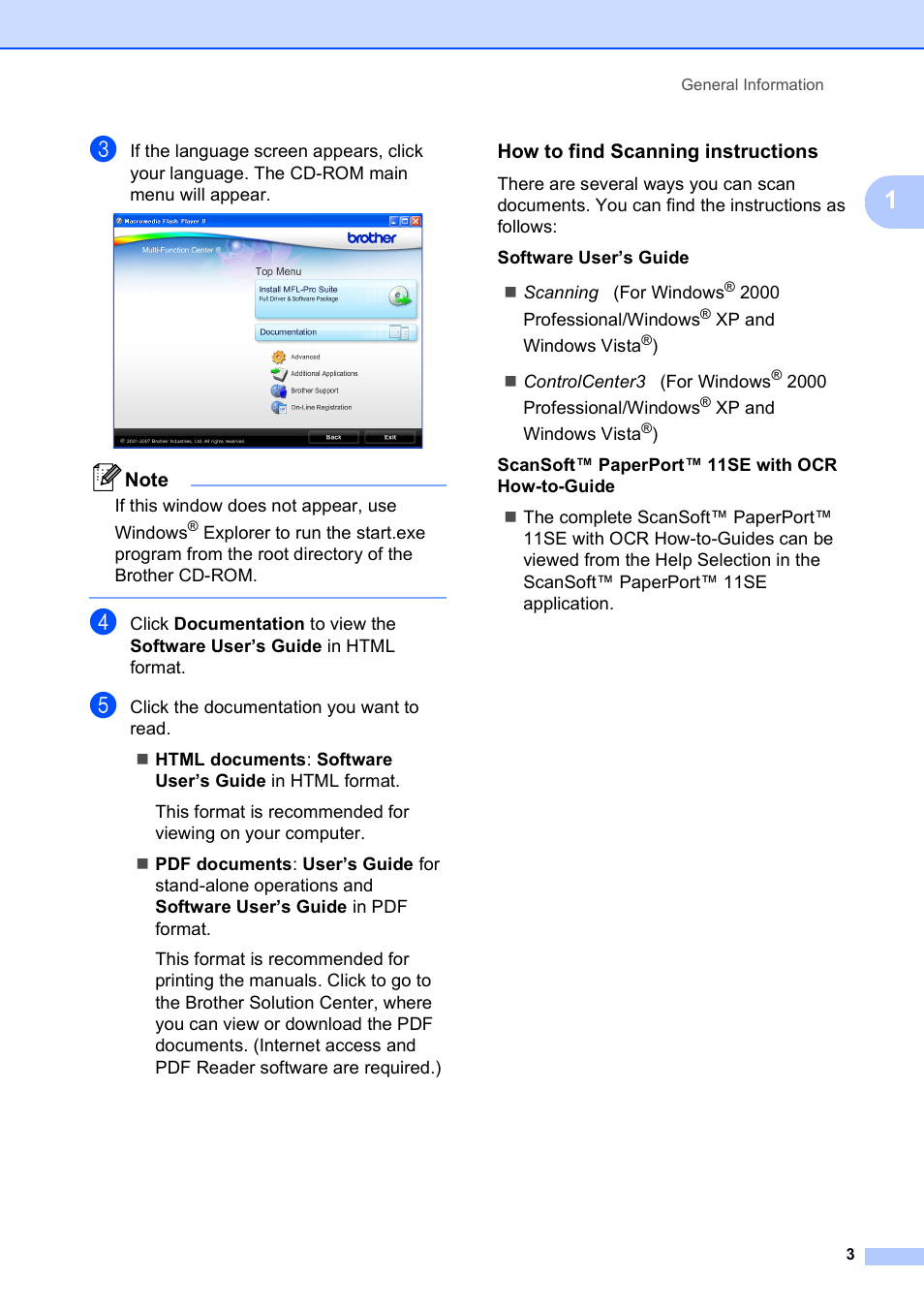 How to find scanning instructions | Brother DCP-165C User Manual | Page 15 / 112