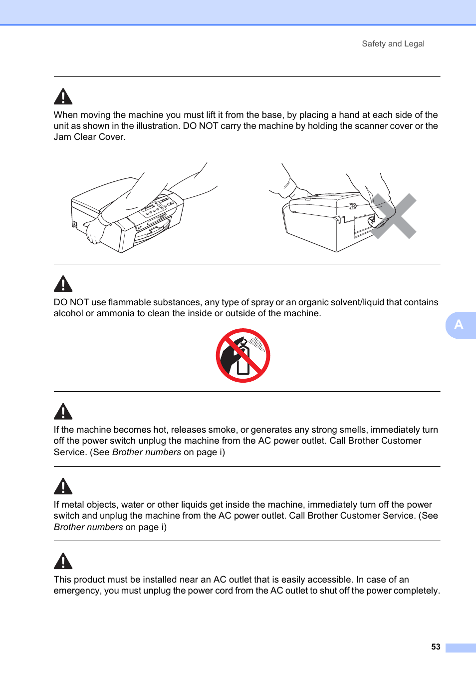Safety and legal 53 | Brother DCP-165C User Manual | Page 65 / 112