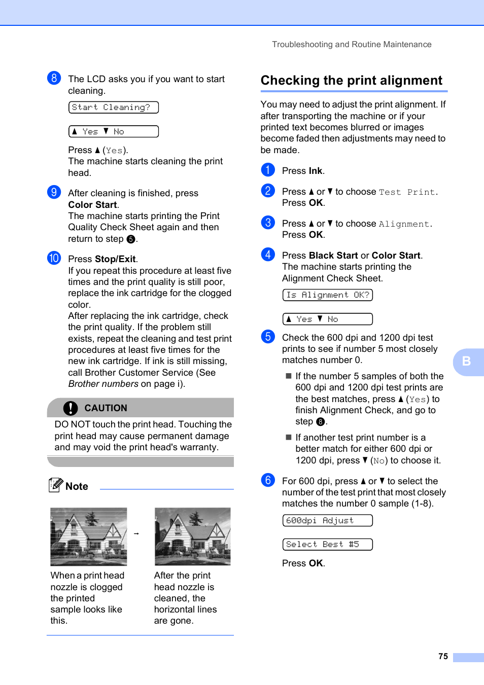 Checking the print alignment | Brother DCP-165C User Manual | Page 87 / 112