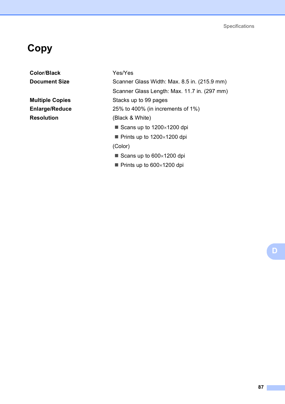 Copy | Brother DCP-165C User Manual | Page 99 / 112