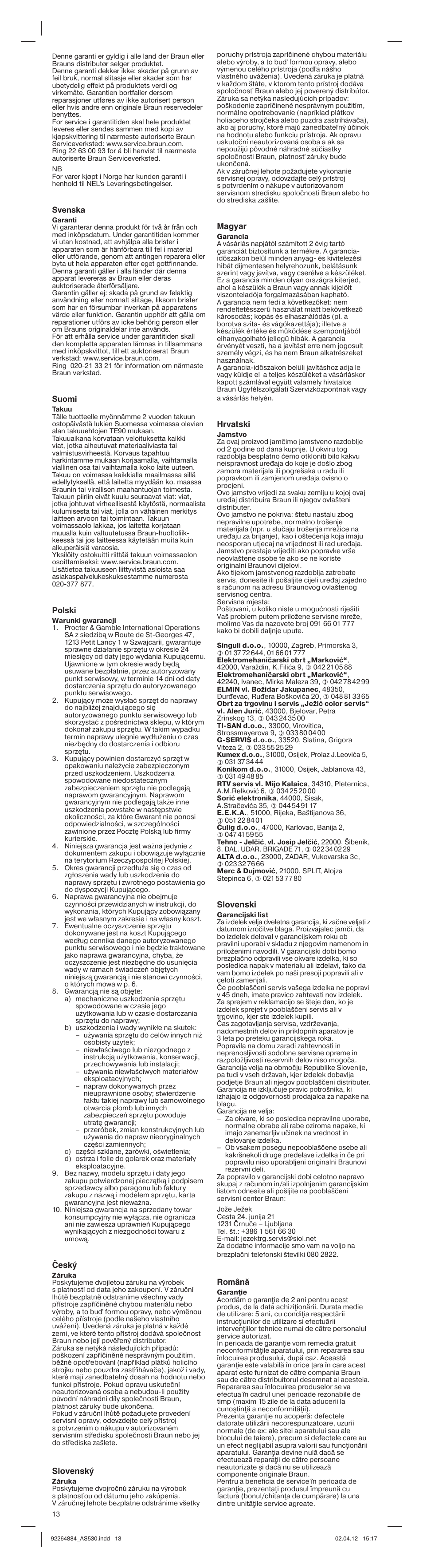 Braun AS530 Satin Hair 5 User Manual | Page 13 / 15