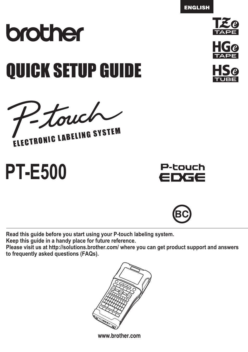 Brother PT-E500 User Manual | 47 pages