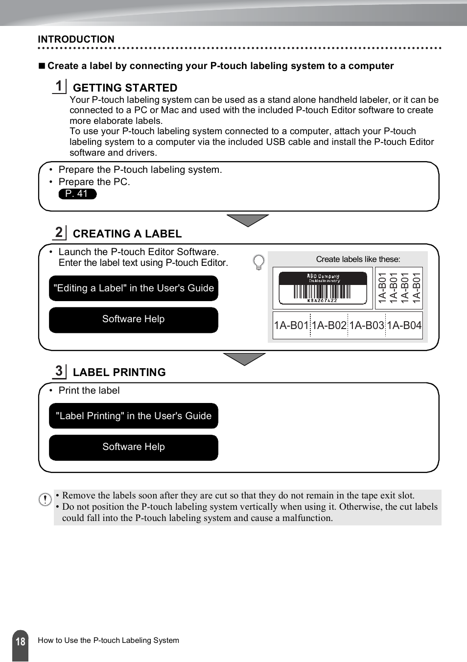 Brother PT-E500 User Manual | Page 18 / 47
