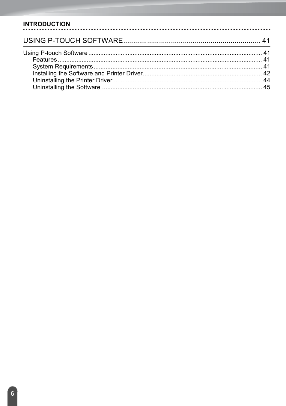 Brother PT-E500 User Manual | Page 6 / 47