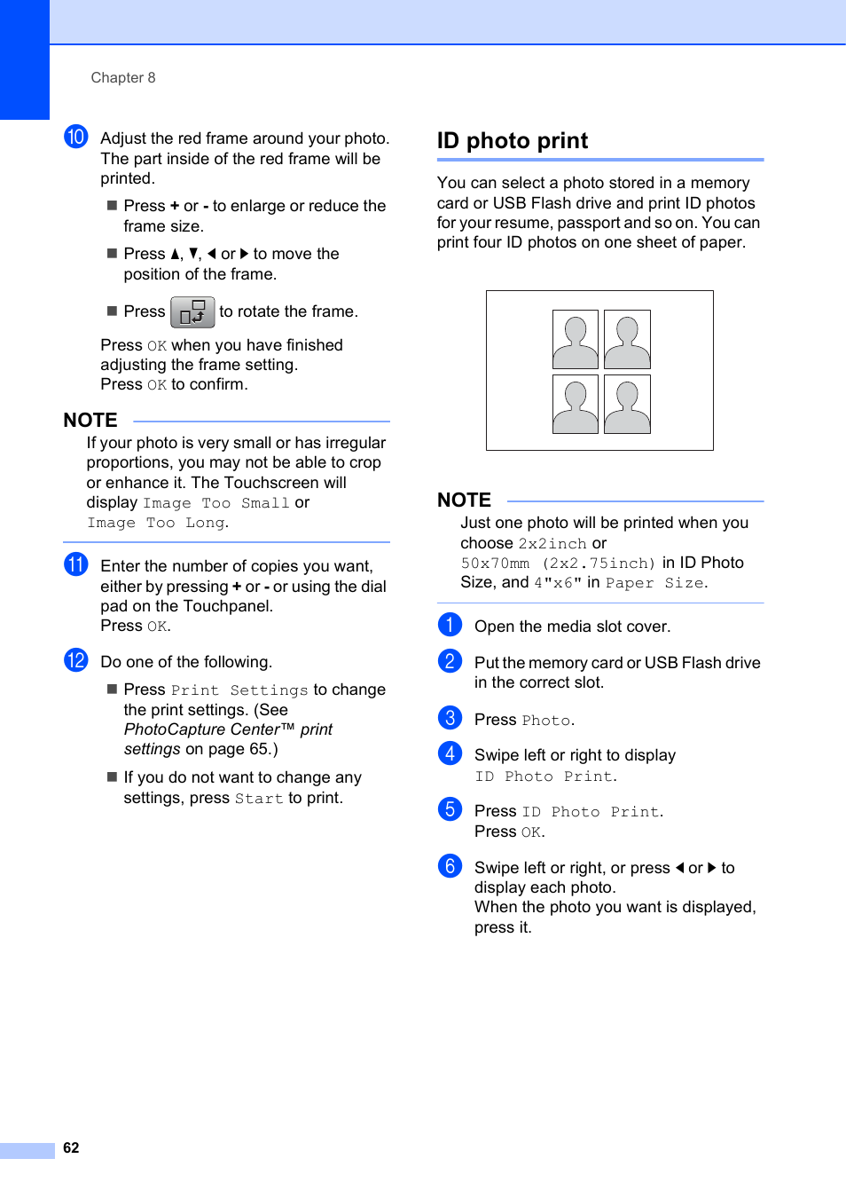 Id photo print | Brother MFC-J6920DW User Manual | Page 68 / 101