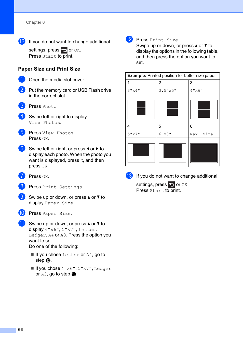 Paper size and print size | Brother MFC-J6920DW User Manual | Page 72 / 101