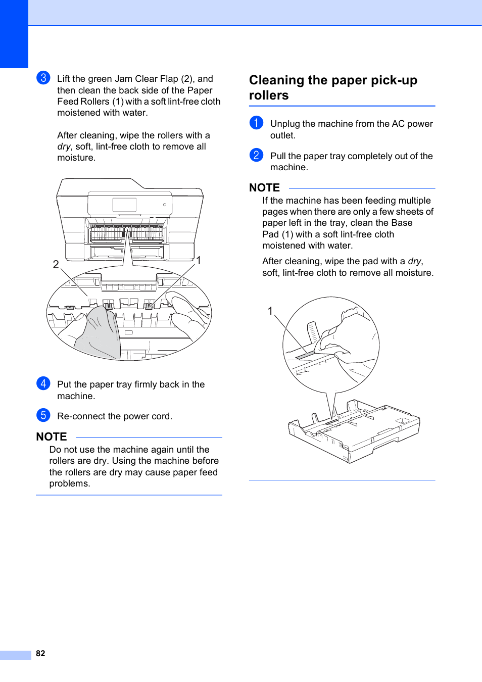 Cleaning the paper pick-up rollers | Brother MFC-J6920DW User Manual | Page 88 / 101