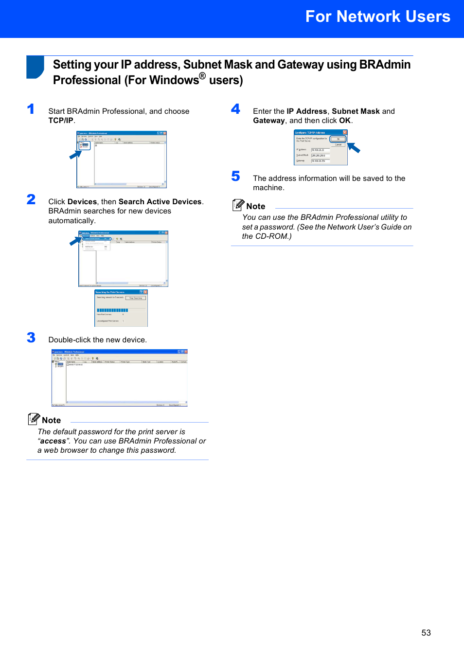 Users), For network users | Brother MFC-8870DW User Manual | Page 55 / 60