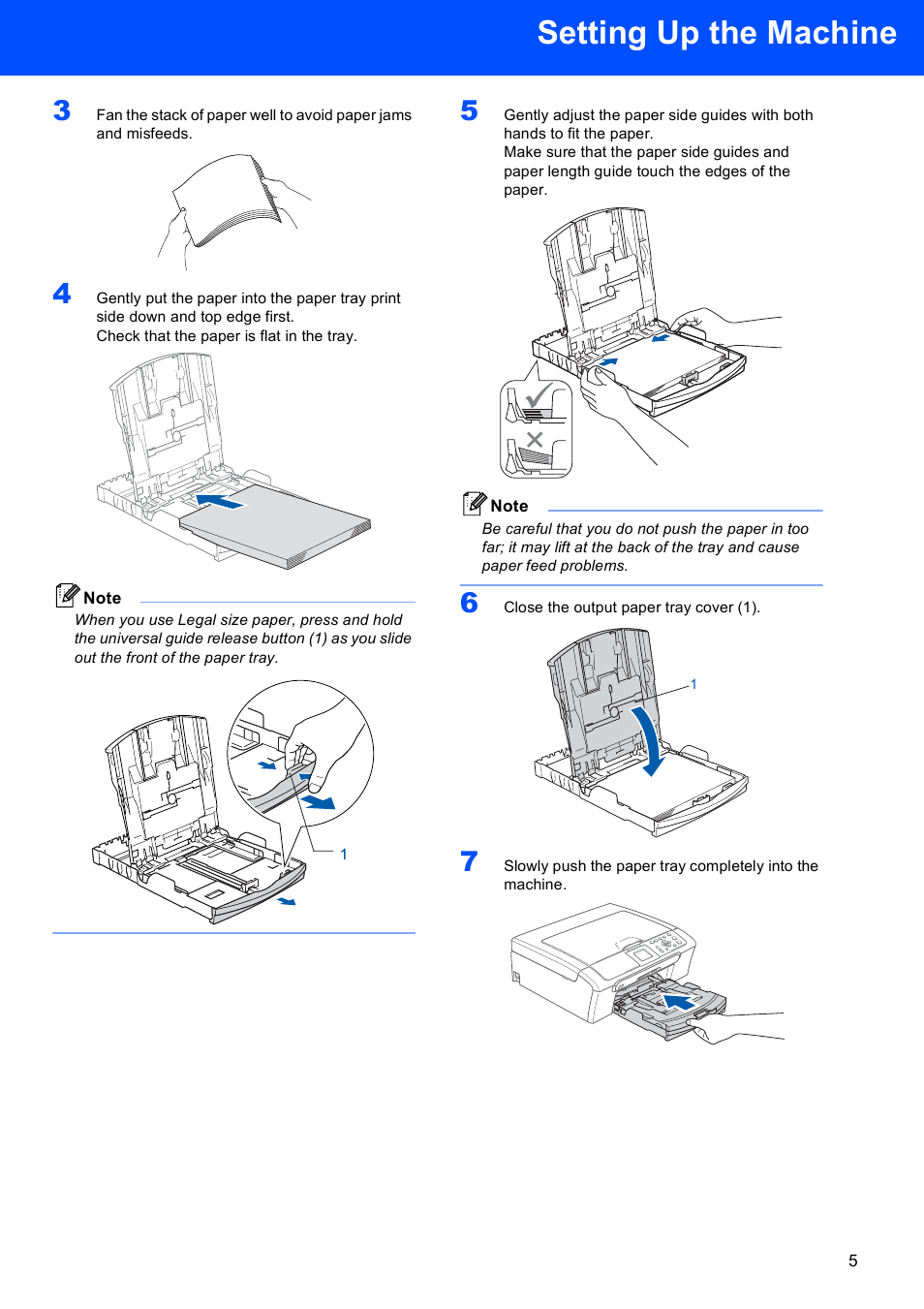 Setting up the machine | Brother DCP-350C User Manual | Page 7 / 35