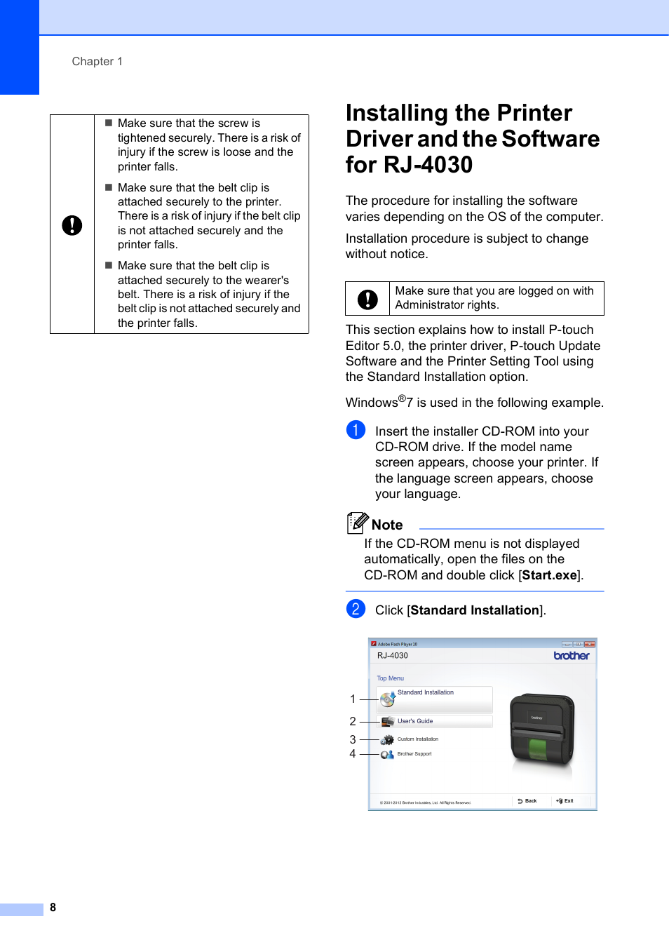 Brother RJ-4040 User Manual | Page 12 / 62