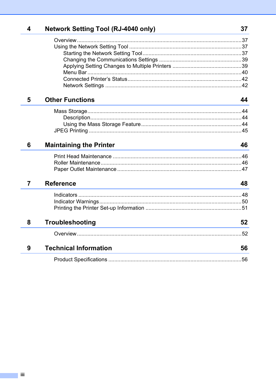 Brother RJ-4040 User Manual | Page 4 / 62