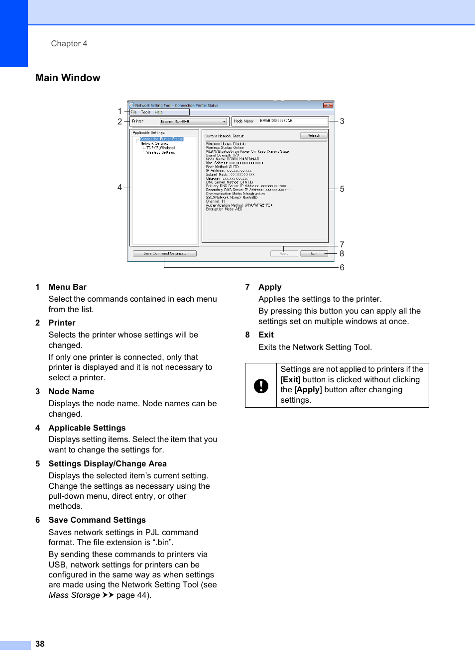 Main window | Brother RJ-4040 User Manual | Page 42 / 62