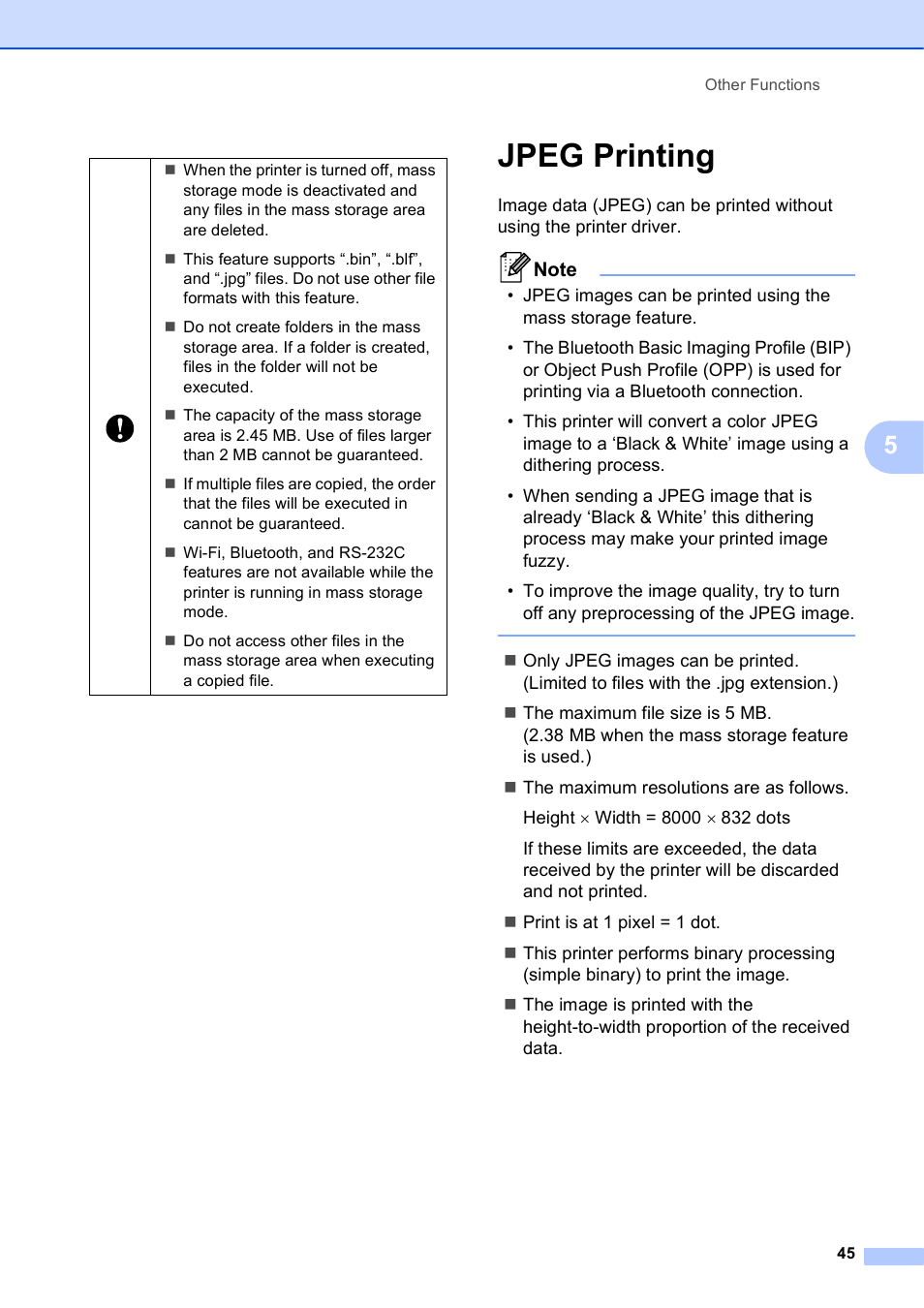 Jpeg printing, Jpeg printing uu | Brother RJ-4040 User Manual | Page 49 / 62