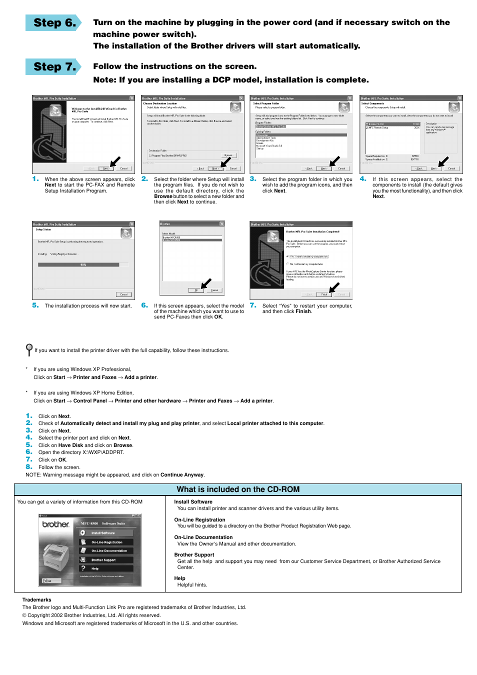 Step 6, Step 7 | Brother FAX-5750e User Manual | Page 2 / 2