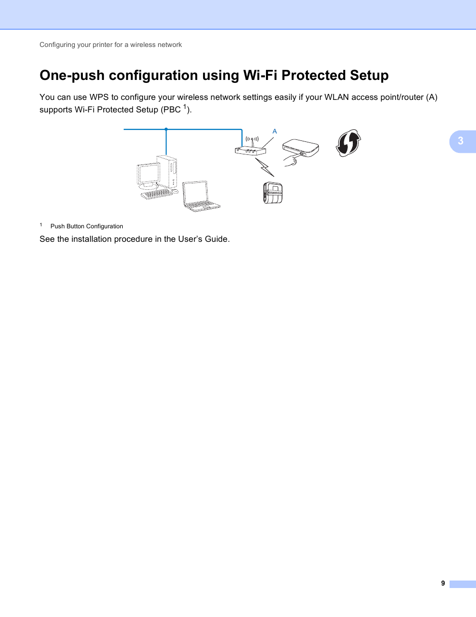 One-push configuration using wi-fi protected setup | Brother RJ-4040 User Manual | Page 13 / 33