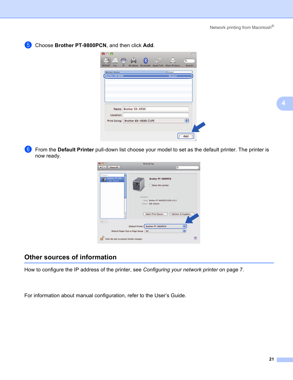 Other sources of information | Brother PT-9800PCN User Manual | Page 26 / 42