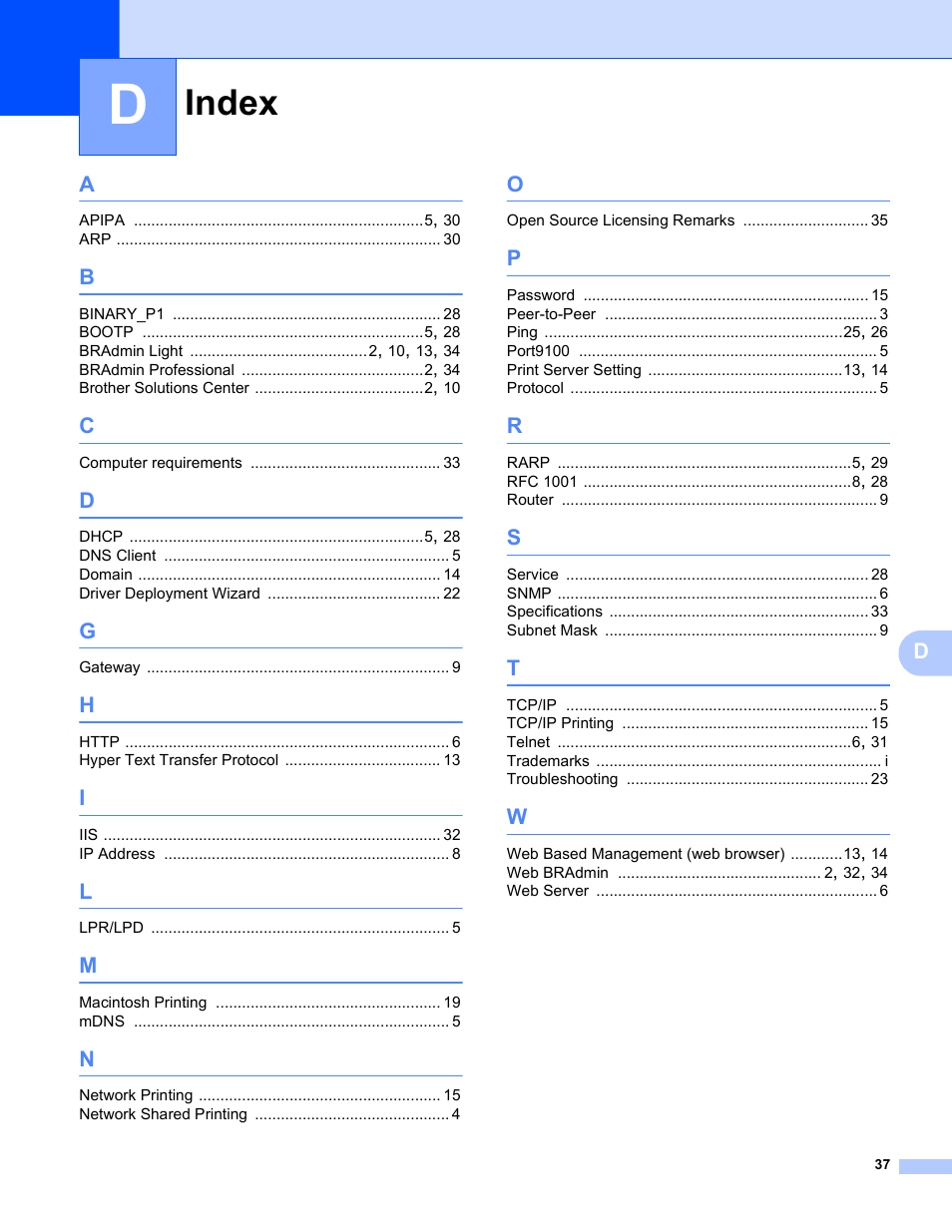 Index | Brother PT-9800PCN User Manual | Page 42 / 42