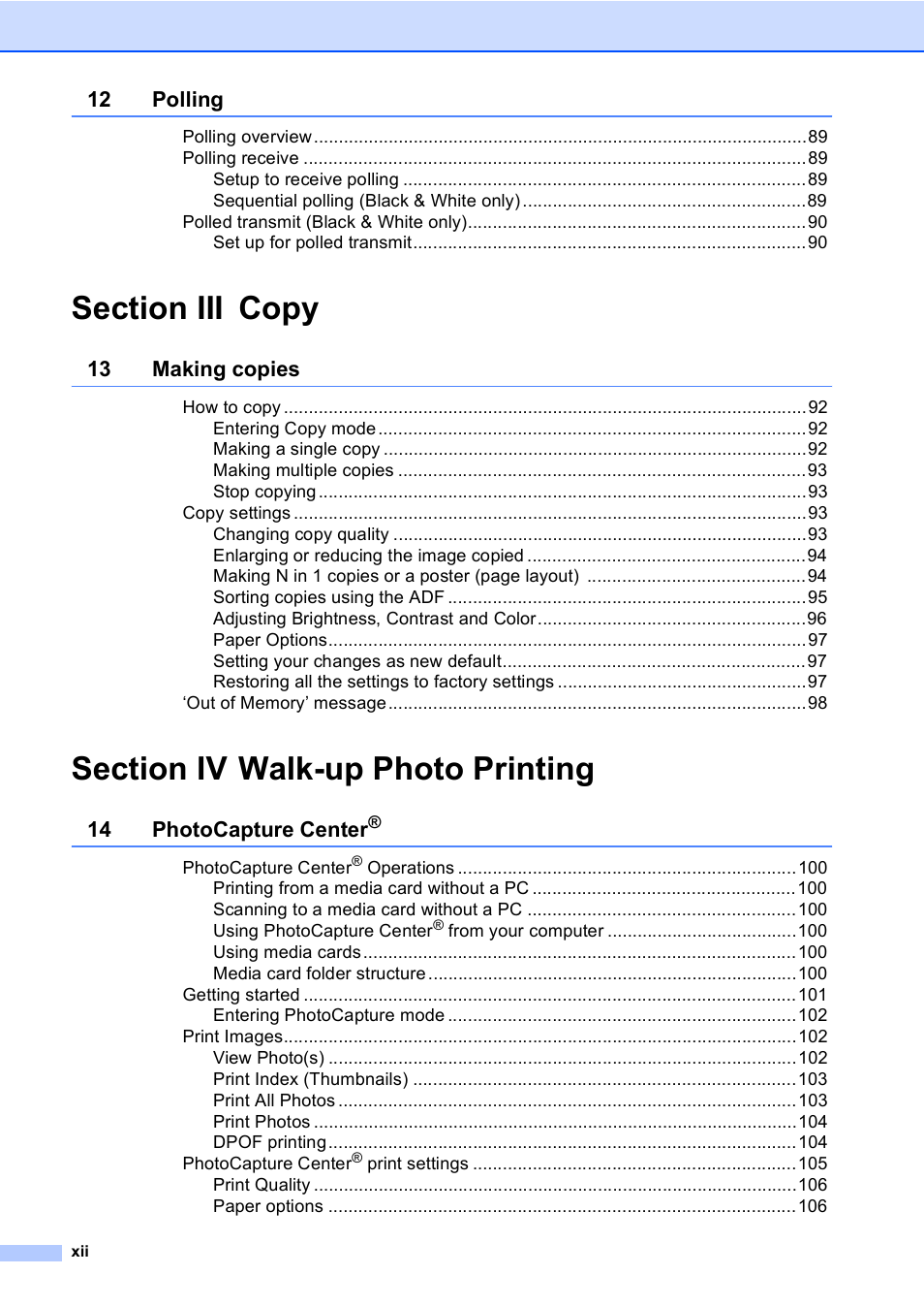 Brother MFC-665CW User Manual | Page 14 / 217